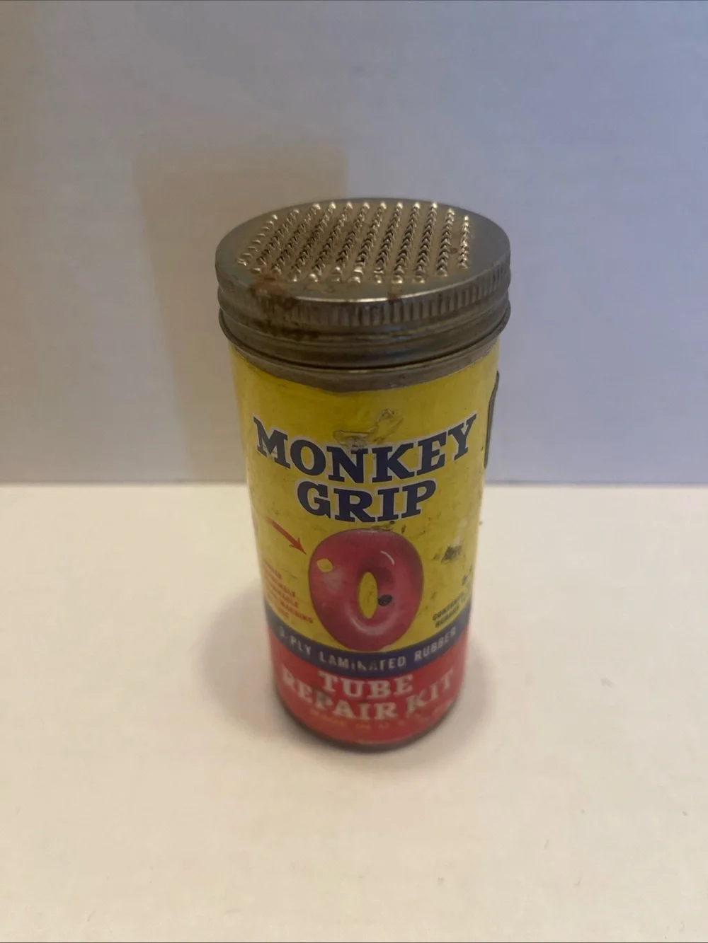 Monkey Grip Yellow & Red tin & Tube Repair Kit w/contents